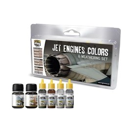Ammo Mig Jet Engines Colors and Weathering Set - Model Building Paints and Tools # AMIG7445