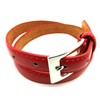 Ladies Skinny Leather Belt (34" to 37" LARGE, RED)