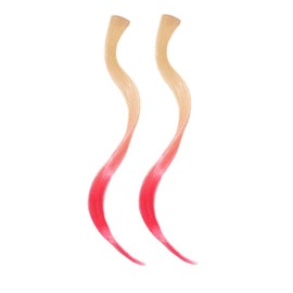 Mia Clip-n-Dipped Ends, Synthetic Wig Hair Extensions with Ombre Effect on a Weft Clip, 14 Inches, Blonde with Hot Pink Ends, For Women and Girls 2pcs