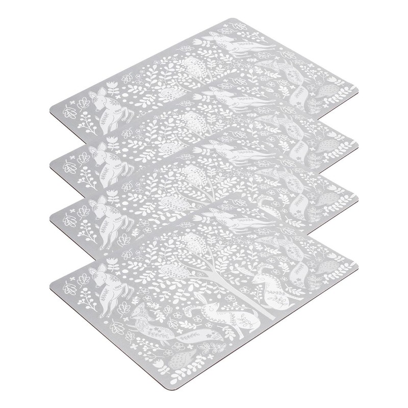 YöL Pack of 8 Woodland Placemats Dinner Plate Bowl Table