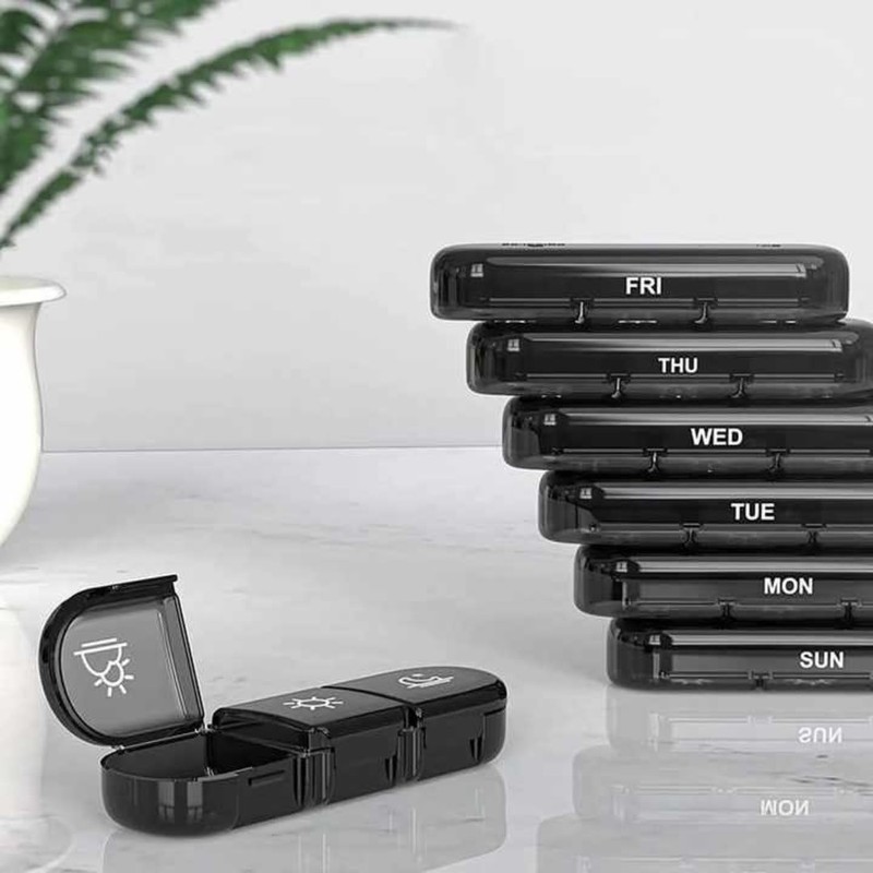 Weekly Pill Box 3 Sockets, 21 Compartments 7 Day Daily