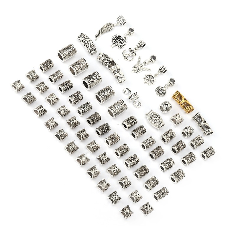 106pcs Dreadlocks Hair Rings Alloy Different Shapes Exquisite Patterns Hair