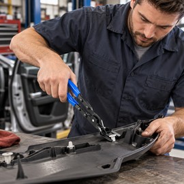 Blue Car Trim Removal Pliers, Automotive Clip Removal Tool for Door Panels, Dashboards, Fascias, Upholstery & Headlight Repair