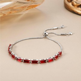 Jstyle Women's Bracelet, Popular, Gold, Platinum, Bangle, Color, Zirconia, Square Bracelet, Jewelry, Present, Gift Box Included