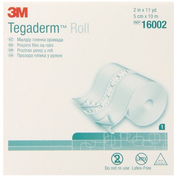 3M™ Tegaderm™ Transparent Film Roll, 16002, 4 Rolls/Case