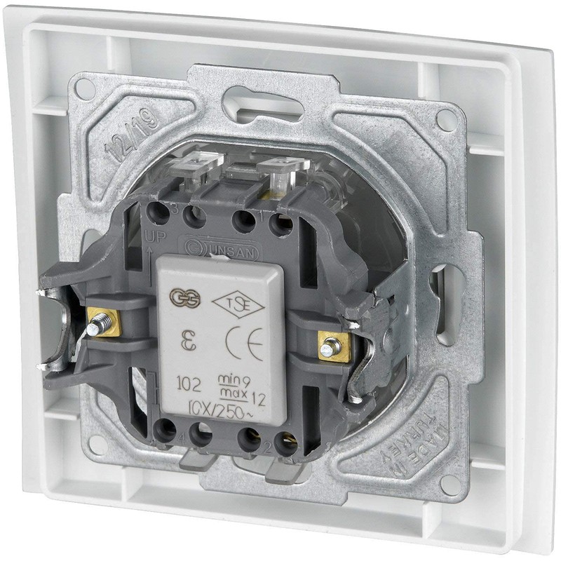 Flush-Mounted On/Off Switch, LED, Plug-In Terminal, All-in-One, Series M1 Pure