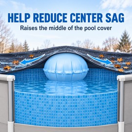 47 Inch Round Winter Pool Pillow for Above Ground Pools, Inflatable PVC Cover Support with 2 Ropes