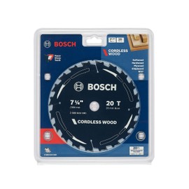 Bosch 1x Cordless Wood Circular Saw Blade (for Softwood, Hardwood, Timber, Ø 184 mm - 7 1/4 inch, 20 Teeth, +2X Reduction Rings, Professional Accessories for Circular Saws from Most Brands)