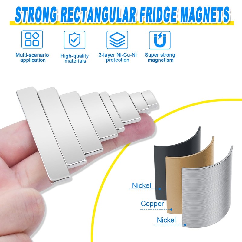 50Pcs Fridge Magnets, 10x5x3mm Small Magnets for Crafts, Strong Nedoymium
