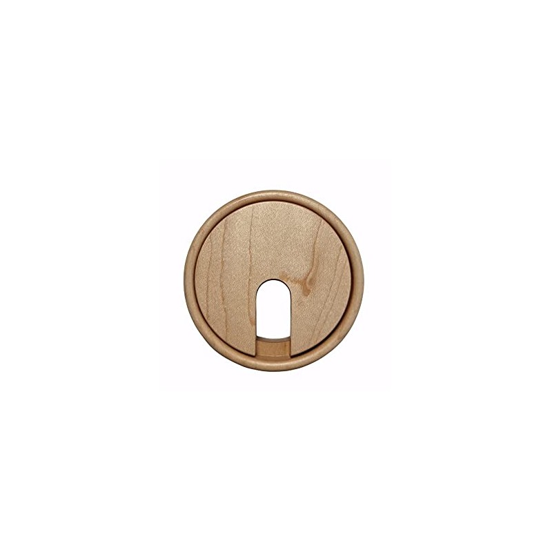 Gedotec Cable grommet beech wood lacquered plain, 1 piece round