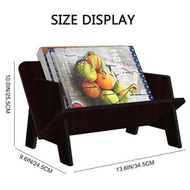 Fox Claw Wood Bookcase in Living Room/Home/Office, Desktop Book Shelf Organizer Bookshelves Storage Rack for CDs/Magazine/Books Display (Brown, 13.6")