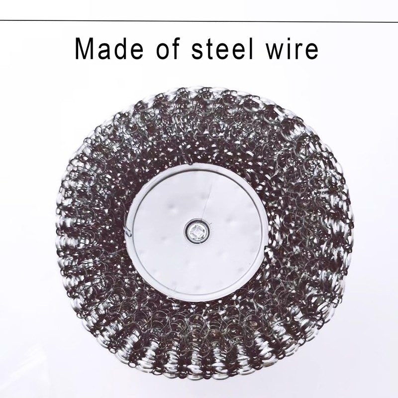 4PCS Stainless Steel Wool Scrubber with Handle, Dish Scrubber Cleaning