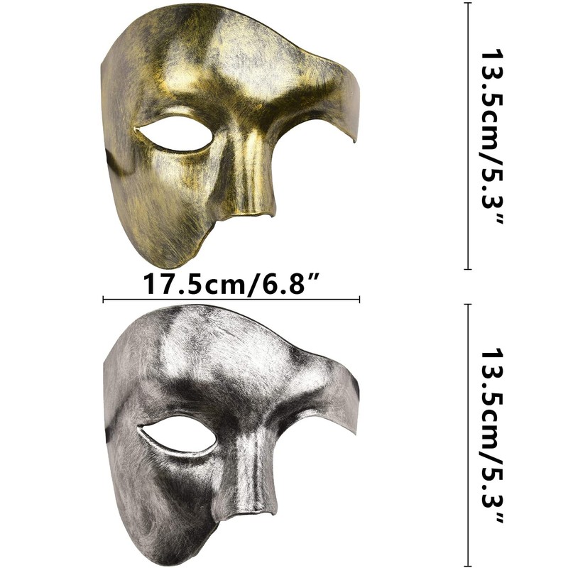 KEFAN Mens Mask Masquerade Mask Phantom of The Opera Half