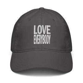 Ripple Junction Love Everybody Bold White Text Adjustable Baseball Hat, Asphalt Grey, One Size