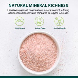 Soeos Himalayan Pink Salt, Fine Grain, 2 Lbs (32 oz), Non-GMO, Pink Himalayan Sea Salt, Kosher Salt, Rock Salt for Grinder Refill