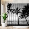 CCXTCZ Black and White Palm Tree Shower Curtain Hawaii Beach