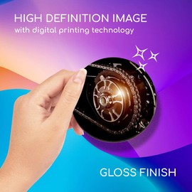 1 x Round Coaster - Motorcycle Rear Wheel & Chain Cork Backed MDF Glossy Tea Coffee Accessory #21909