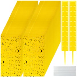 220 Pcs 7.9 x 4 Inch Sticky Traps for Plant Gnats Double Sided Sticky Traps with Twist Ties for Flying Killer Insect Indoor Outdoor Fungus Gnats, Whiteflies, Aphids (Yellow)