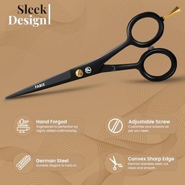 Tijeras profesionales de 5 pulgadas para barba y bigote con 1 peine para barba, 1 peine para bigote y estuche de viaje - Tijeras perfectas para recort