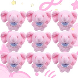 12 Pack Pink Elephant Set Stuffed Animals Bulk - 4.5 Inch Plush Multi-Item Party Favor, Jungle Soft Stuffed Animals for for Baby Shower Birthday Gifts Girl Gender Reveal Parties Decor