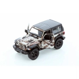 Kinsmart 5420. 5 Inch  2018 Jeep Wrangler Rubicon Soft Top -1/34 Scale Model - Camo Brown