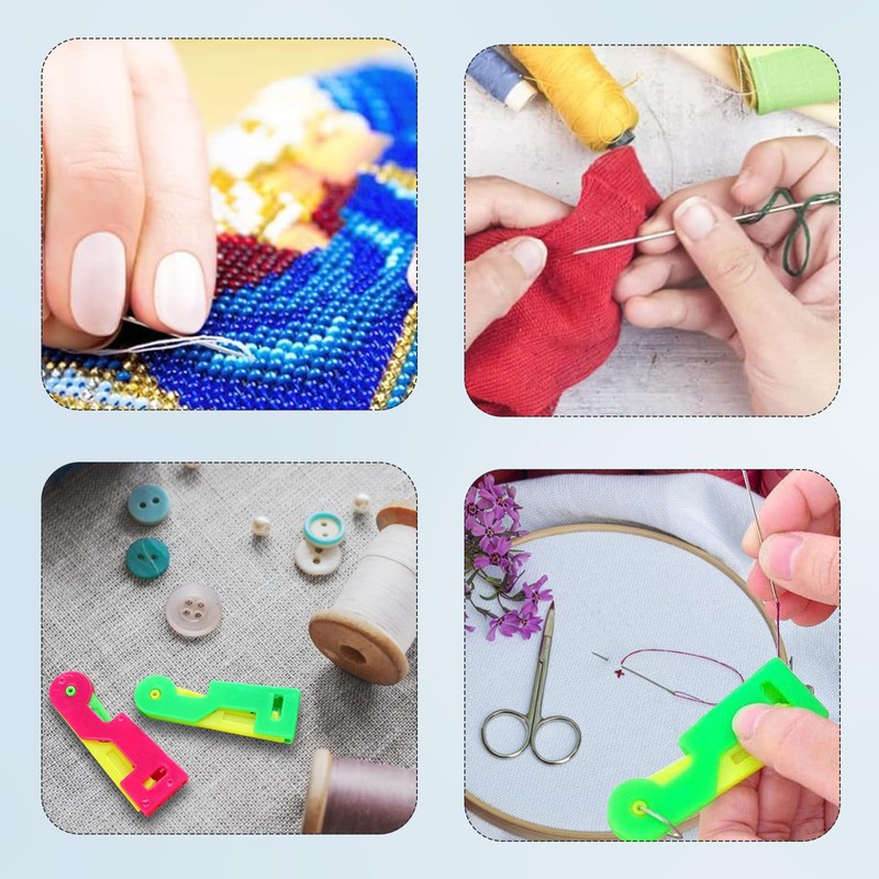 10 Pcs Needle Threader,Automatic Needle Threader UK,Threading Aid Embroidery Kit,Sewing
