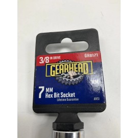 Gearhead GH8171 7mm Metric Hex Bit Socket, 3/8" Drive