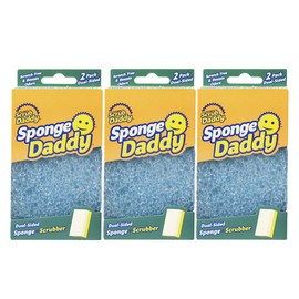 Scrub Daddy Modelo Sponge Daddy Fibra+Esponja 3 Paquetes de 2 Esponjas c/u