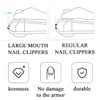 HABNI Anti-Spritz-Nagelknipser mit Sammler, kommt mit Nano-Nagelfeile, Edelstahl-Nagelknipser für Fingernägel