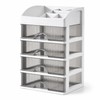 5-Layer Plastic Makeup Organizer with Clear Drawers, White