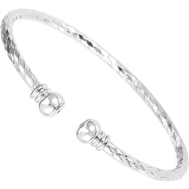 Abiotp Sterling Silver Bangle Bracelets for Women 925 silver Cuff Bracelet Adjustable Jewelry Fashion Simple Open Bangles Cuff Jewelry for Women Mom Wife Mothers Day Valentine Gift (Bracelet - C18)