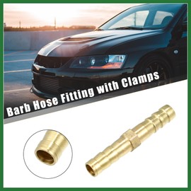 Motoforti 1 Set 6mm Copper Hose Barb Fitting Connector with 10 Clamps Long-lasting