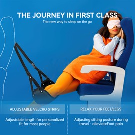 Foot Hammock for Plane Travel - 2pack Airplane Foot Rest Long Flight Must Haves, Plane Foot Hammock, Foot Sling for Airplane Travel Leg Rest, Foot Rest for Air Travel, Plane Travel Essentials