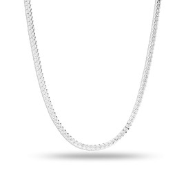 LeCalla 925 Sterling Silver 2MM Italian Fox-Tail Rope Chain Necklace for Women 18 Inches