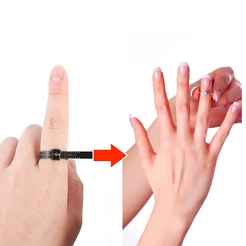 Ring Sizer Measure 6 Pieces US Ring Size Plastic Finger