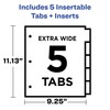 Avery Insertable Dividers with Pockets, 5 Tab Dividers for 3