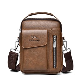 Whatna A803 One Shoulder Bag, Men's, 3-Way Crossbody Bag, Chest Bag, Handbag, Second Bag, Handheld Bag, Thick PU Leather, Casual, Formal, Business, Commute, Commute, Shoulder Bag, Shoulder Bag, Braun