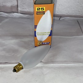 FEIT ELECTRIC Chandelier torpedo tip Light Bulb 25w 120V 25CTF Candelabra Base