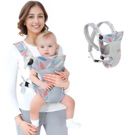 Baby Carrier for Newborns, Ergonomic Baby Belly Carrier, Back Carrier, Lightweight, Breathable, 0-36 Months (Leaves)