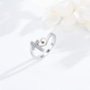 Suiknsn Cross Ring for Women 925 Sterling Silver Mustard Seed