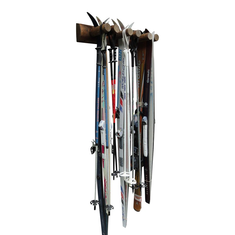 6 Place Wall Ski Rack, Canyon Brown