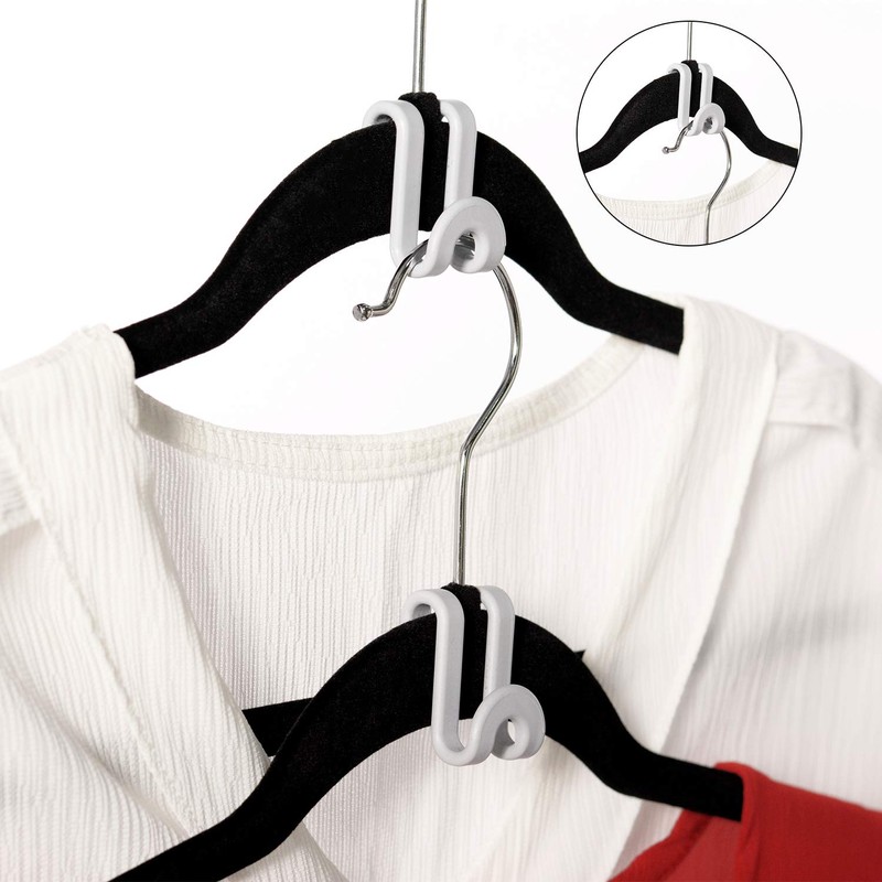 Frezon Clothes Hanger Connector Hooks, Outfit Hangers, Hanger Extender Clips,