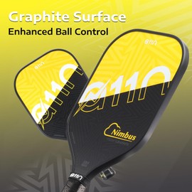 A11N Pickleball Paddles Set of 2 Graphite Surface Rackets with 4 Pickleball Balls and Pickleball Bag for Beginners - USAPA Approved, Yellow