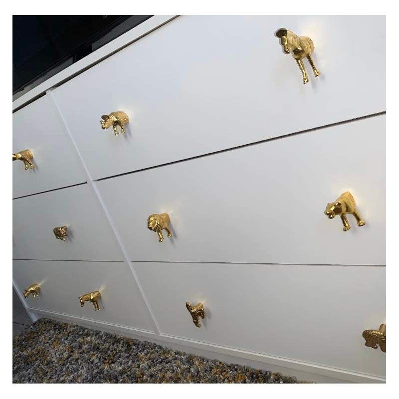 Gold Safari Animal Iron Metal Drawer Knobs (Knob, Leopard)