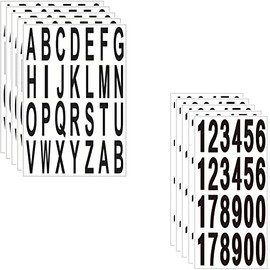 10 Sheet 3 Inch Mailbox Numbers and Letters Cut Classic Style Self-Adhesive Vinyl Waterproof Stickers Letter Decals Sticky for Outside Signs, Window, Door, Car, Truck, Home, House Address (Black)