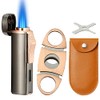 Futlidys Butane Lighter, Cutter and Lighter Gift Set, Triple Jet