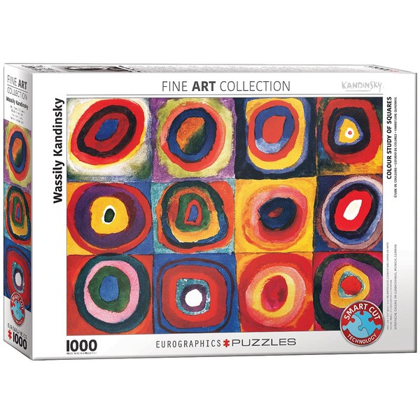EuroGraphics Color Study of Squares and Circles, 1913 by Kandinsky Puzzle (1000-Piece), Model:6000-1323 , Red