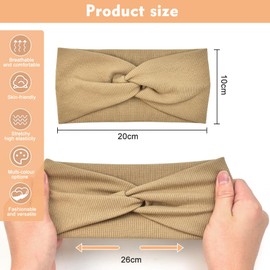 LANSKYLAN Pack of 6 Headband Hair Band Women's Wide Headband Women's Knot Wide Headbands Girls Hair Bands Women's Set Elastic Headband Summer Headbands Headbands Women's for Yoga Sports Fitness