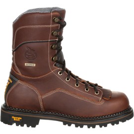 Georgia Boot AMP LT Logger Low Heel Waterproof Work Boot, Brown, Size 9.5(W)