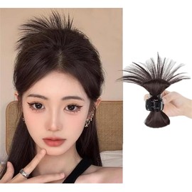 Bun Wig, Y2K Clip, Hair Extension, Hair Clip Type, Women's, Straight Partial Wig, Hair Extension, Point Hair Accessories, Hair Clip Wig, Hair Ornament, Hair Clip, Hair Arrangement, Stylish, Cute,